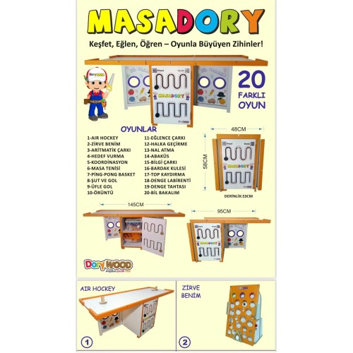Küp Oyun Masası (20 Oyunlu)
